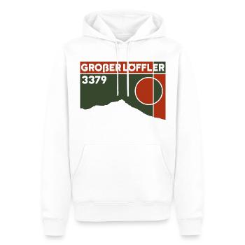 Großer Löffler Hauteur Arête Nord High Tour Randonnée en montagne - Sweat à capuche Premium bio Homme - blanc - Devant - Nico (187cm)