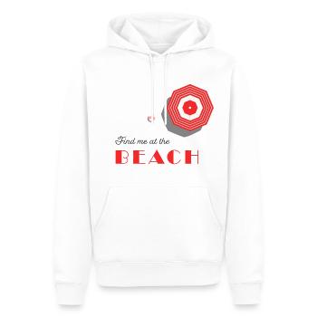 OFF TO THE BEACH - Men’s Premium Organic Hoodie - white - Front - Nico (187cm)