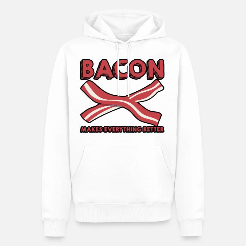 Bacon Makes Everything Better 10 - Männer Premium Bio Hoodie - Weiß