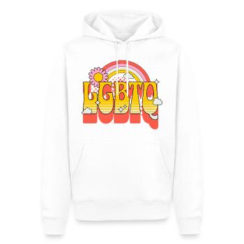 LGBTQ Arc-en-ciel Coloré Amour Fierté Gay - Sweat à capuche Premium bio Homme - blanc - Devant - Nico (187cm)