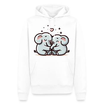 Two Elephants In Love - Männer Premium Bio Hoodie - Weiß - Vorne - Nico (187cm)