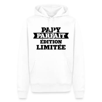 papy parfait édition limitée - Sweat à capuche Premium bio Homme - blanc - Devant - Nico (187cm)