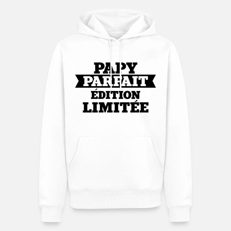 papy parfait édition limitée - Sweat à capuche Premium bio Homme - blanc