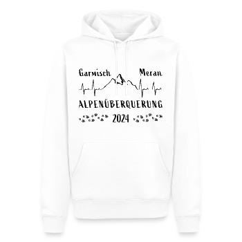 Alpenüberquerung Garmisch Patenkirchen Meran 2024 - Männer Premium Bio Hoodie - Weiß - Vorne - Nico (187cm)