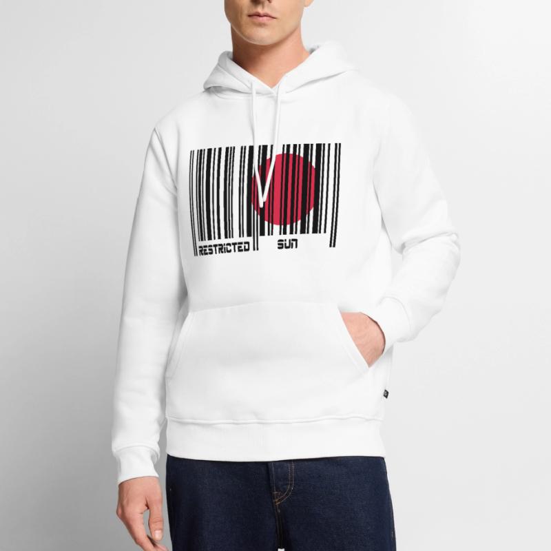 Restricted Sun, Dim. restreint, code à barres. Sweat à capuche Premium bio Homme