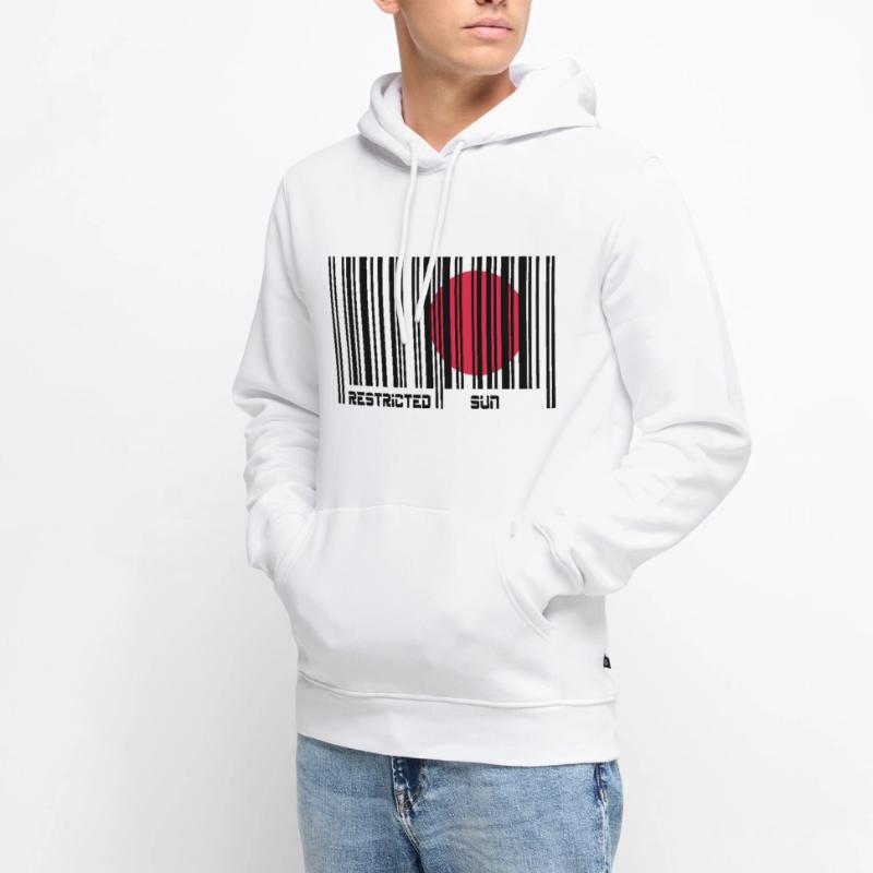 Restricted Sun, Dim. restreint, code à barres. Sweat à capuche Premium bio Homme