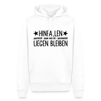 Hinfallen liegen bleiben - Männer Premium Bio Hoodie - Weiß - Vorne - Nico (187cm)