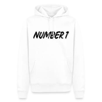 Number 1 - eins - erster - erste - 1 - Nummer 1 - Männer Premium Bio Hoodie - Weiß - Vorne - Nico (187cm)