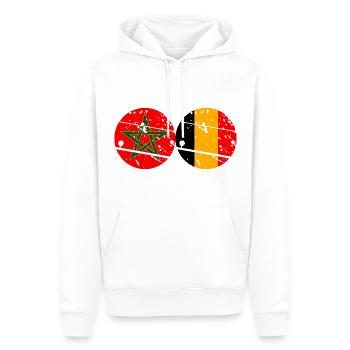 Marokko Belgien Flagge von Belgien Marokko - Männer Premium Bio Hoodie - Weiß - Vorne - Nico (187cm)