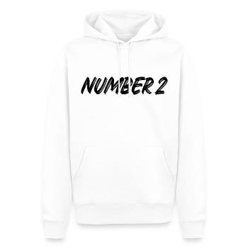 Numéro 2 - deux - deuxième - deuxième - 2 - numéro 2 - Sweat à capuche Premium bio Homme - blanc - Devant - Nico (187cm)