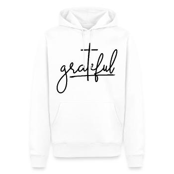 Grateful Religious Lettering - Men’s Premium Organic Hoodie - white - Front - Nico (187cm)