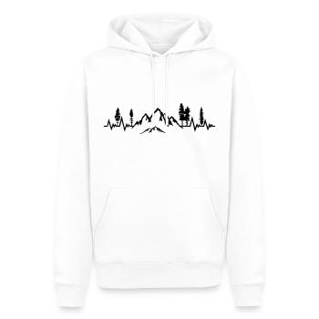 Berg, Wandern, Wald, Natur Herzschlag - Männer Premium Bio Hoodie - Weiß - Vorne - Nico (187cm)