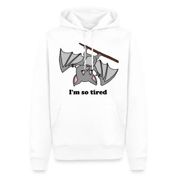 Chauve-souris, vampire, Halloween, demande, fatigué, traîner - Sweat à capuche Premium bio Homme - blanc - Devant - Nico (187cm)