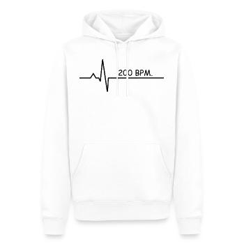 200 BPM UPTEMPO (black design) - Men’s Premium Organic Hoodie - white - Front - Nico (187cm)
