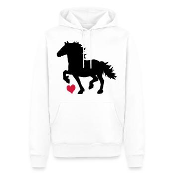 Cheval de la Frise - Sweat à capuche Premium bio Homme - blanc - Devant - Nico (187cm)