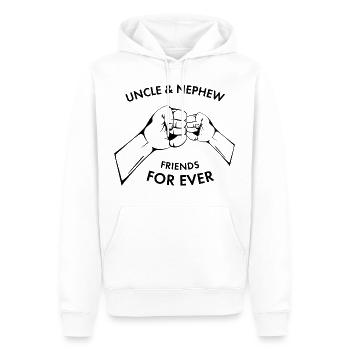 Hände Uncle Nephew schwarz Geschenk Idee - Männer Premium Bio Hoodie - Weiß - Vorne - Nico (187cm)