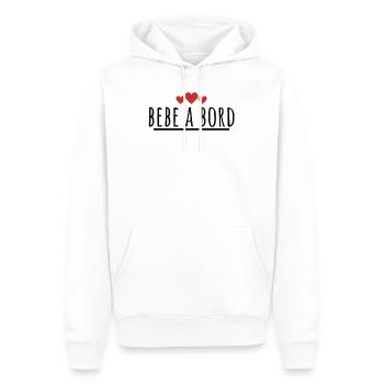 bébé à bord. t-shirt pour grossesse - Sweat à capuche Premium bio Homme - blanc - Devant - Nico (187cm)