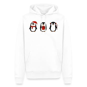 Noël doux penguins équipe cadeau - Sweat à capuche Premium bio Homme - blanc - Devant - Nico (187cm)