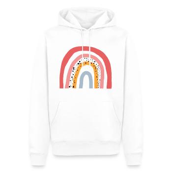 Arcobaleno - Amore - Rainbow Trend - Felpa con cappuccio ecologica premium da uomo - bianco - Fronte - Nico (187cm)