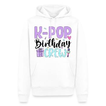 Équipe d’anniversaire K Pop - Sweat à capuche Premium bio Homme - blanc - Devant - Nico (187cm)