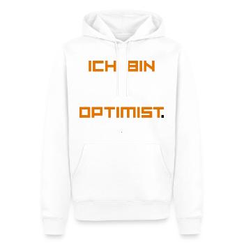 ICH_BIN_OPTIMIST-_ Part 1 - Männer Premium Bio Hoodie - Weiß - Vorne - Nico (187cm)