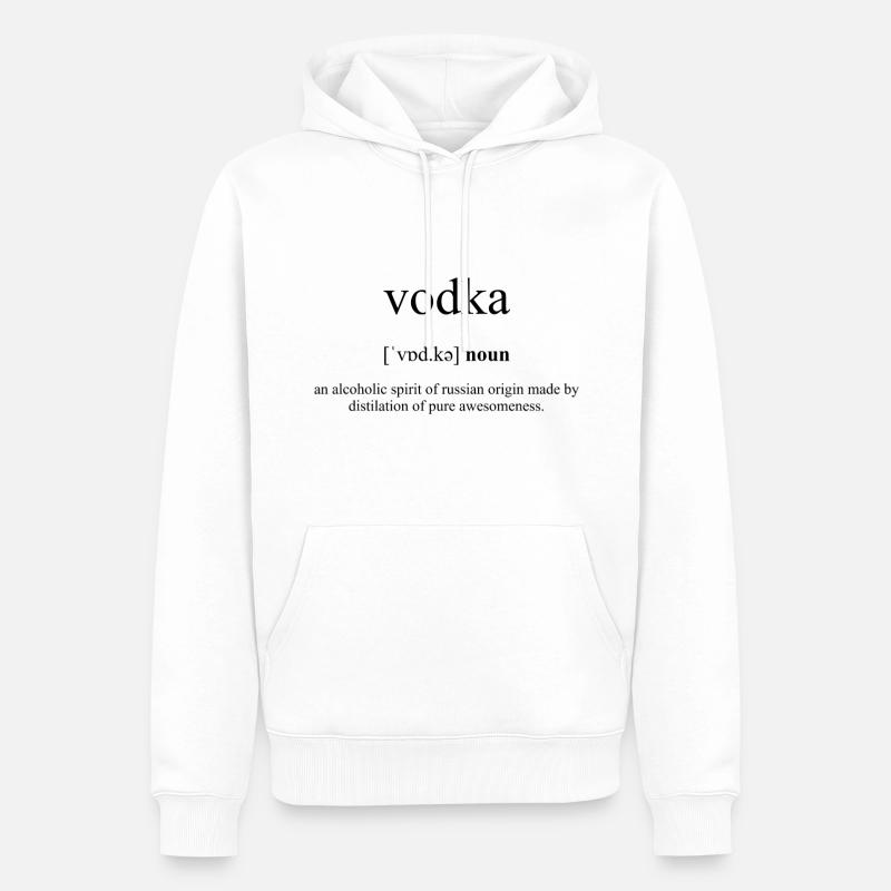Vodka (Wodka) Definition Dictionary - Männer Premium Bio Hoodie - Weiß