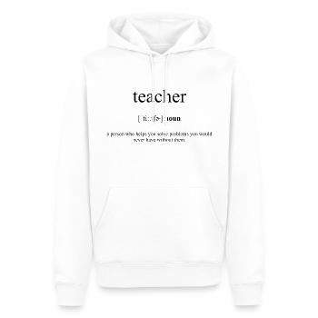 Dictionnaire de définition des enseignants. - Sweat à capuche Premium bio Homme - blanc - Devant - Nico (187cm)