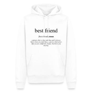 Dictionnaire de définition du meilleur ami - Sweat à capuche Premium bio Homme - blanc - Devant - Nico (187cm)