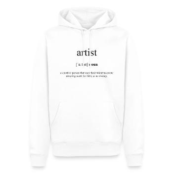 Artist (Künstler) Definition Dictionary - Men’s Premium Organic Hoodie - white - Front - Nico (187cm)
