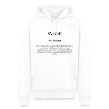 Dictionnaire de définition de la sueur (Schweiß) - Sweat à capuche Premium bio Homme - blanc - Devant - Nico (187cm)
