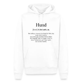 Hund Definition Dictionary - Männer Premium Bio Hoodie - Weiß - Vorne - Nico (187cm)