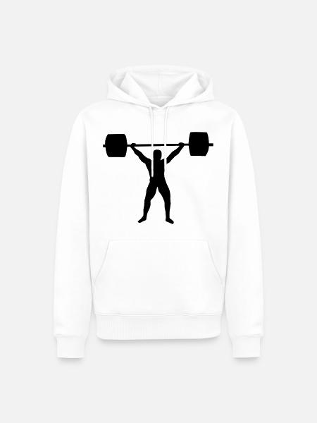 Weight lifting - Men’s Premium Organic Hoodie - white
