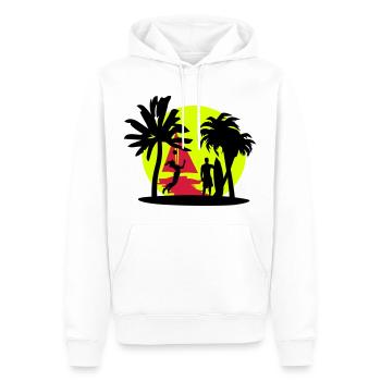 Beach Design, Strandmotiv, Sommer, Strand - Männer Premium Bio Hoodie - Weiß - Vorne - Nico (187cm)