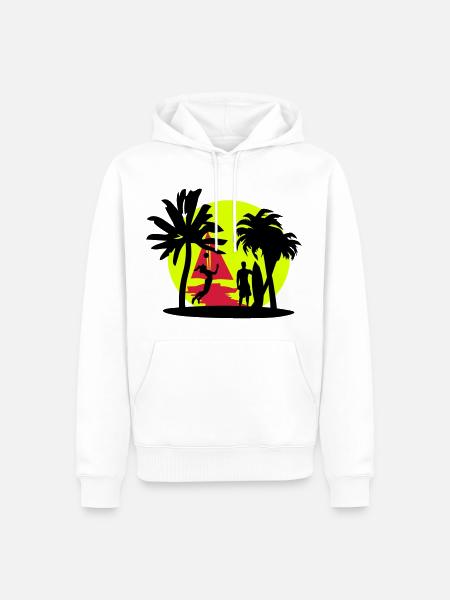 Beach, summer, sun - Men’s Premium Organic Hoodie - white