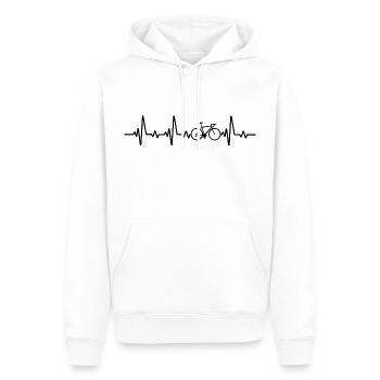 Cycling heartbeat for cyclists - Men’s Premium Organic Hoodie - white - Front - Nico (187cm)