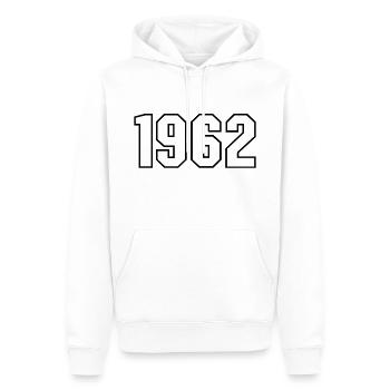 T-shirt né en 1962 - Sweat à capuche Premium bio Homme - blanc - Devant - Nico (187cm)