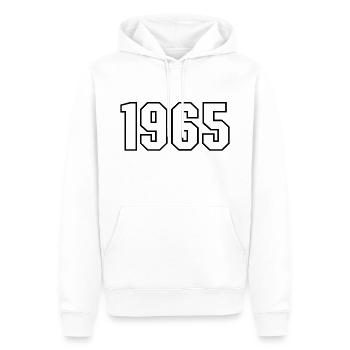 T-shirt born in 1965 - Männer Premium Bio Hoodie - Weiß - Vorne - Nico (187cm)
