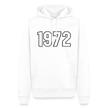 T-shirt né en 1972 - Sweat à capuche Premium bio Homme - blanc - Devant - Nico (187cm)