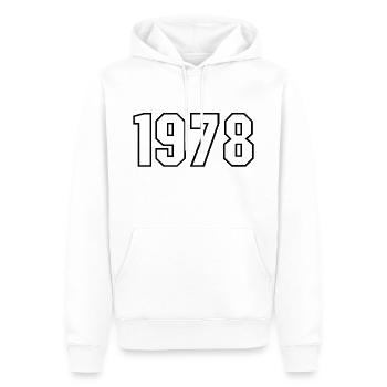 T-shirt né en 1978 - Sweat à capuche Premium bio Homme - blanc - Devant - Nico (187cm)
