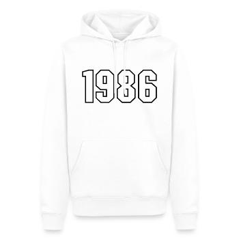 T-shirt né en 1986 - Sweat à capuche Premium bio Homme - blanc - Devant - Nico (187cm)