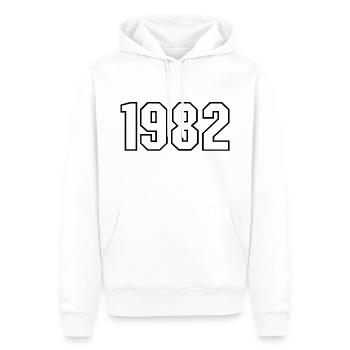 T-shirt né en 1982 - Sweat à capuche Premium bio Homme - blanc - Devant - Nico (187cm)