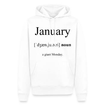 Janvier (Janvier) Dictionnaire de définitions - Sweat à capuche Premium bio Homme - blanc - Devant - Nico (187cm)