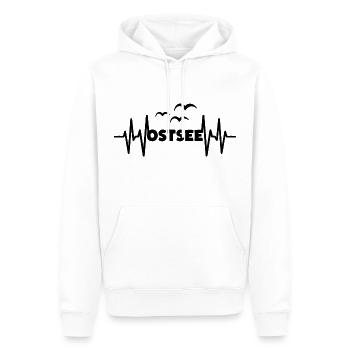 OSTSEE Herzschlag Meer Küsten Liebe - Männer Premium Bio Hoodie - Weiß - Vorne - Nico (187cm)