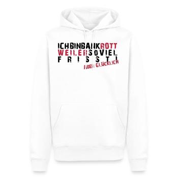 Bankrottweiler aber glücklich - Männer Premium Bio Hoodie - Weiß - Vorne - Nico (187cm)