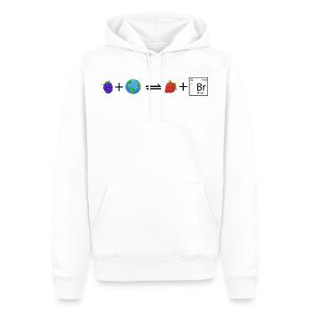 Équation de réaction Mûre + Terre à Brom - Sweat à capuche Premium bio Homme - blanc - Devant - Nico (187cm)