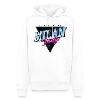 Mailand Milan Italien Stadt Skyline Vintage Retro - Männer Premium Bio Hoodie - Weiß - Vorne - Nico (187cm)