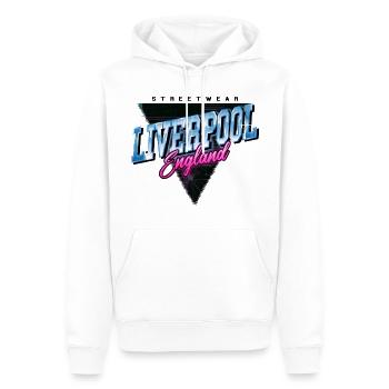 Liverpool Angleterre UK City Skyline Vintage Rétro - Sweat à capuche Premium bio Homme - blanc - Devant - Nico (187cm)
