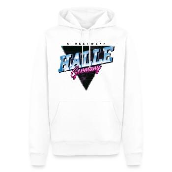 Halle Deutschland Stadt Skyline Vintage Retro - Männer Premium Bio Hoodie - Weiß - Vorne - Nico (187cm)
