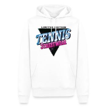 Tennis Sport Vintage Retro Streetwear Spieler - Männer Premium Bio Hoodie - Weiß - Vorne - Nico (187cm)