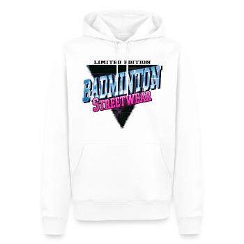 Badminton Federball Sport Spieler Vintage Retro - Männer Premium Bio Hoodie - Weiß - Vorne - Nico (187cm)